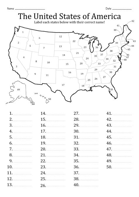 printable 50 states quiz